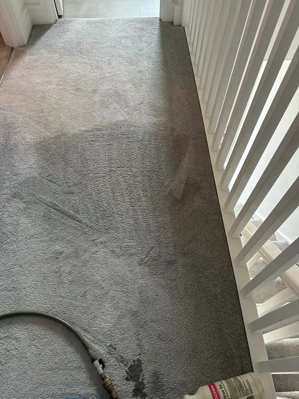 Carpet next to the stars being cleaned.