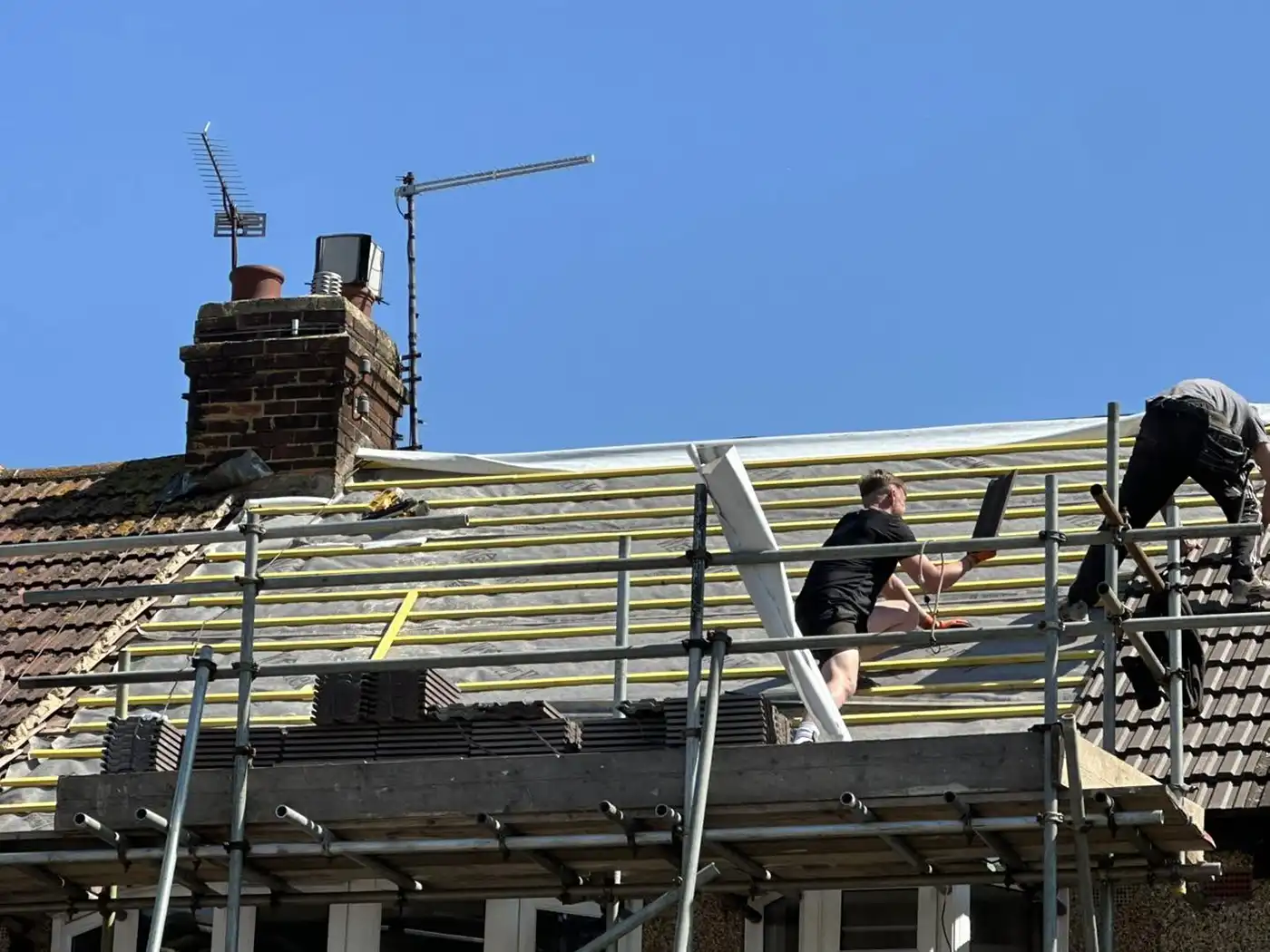 New roof being installed.
